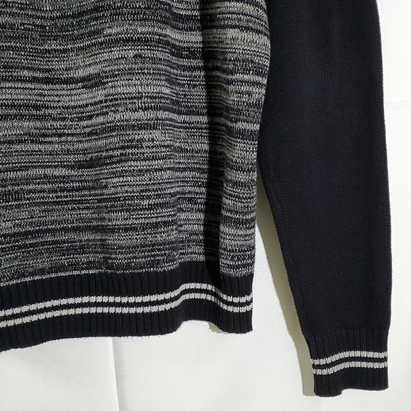 Unlisted by Kenneth Cole Grey/Black 100% Cotton Long Sleeve Knit Sweater - Large - Picture 12 of 12